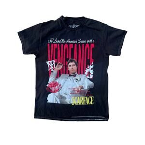Scarface Graphic T Shirt Mens Medium Black Double Sided Movie Tee Cotton